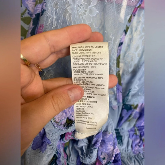 NWT|| Free People Daphne Blouse In Blue, Size XS, Spring - Picture 9 of 10